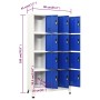 Grauer und blauer Stahlschrank 90x45x180 cm von vidaXL, Schließfächer und Lagerschränke - Ref: Foro24-339818, Preis: 309,64 €...
