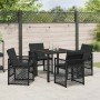 Conjunto de Comedor de Jardín 5 pcs Negro ratán sintético