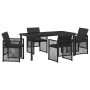 Conjunto de Comedor de Jardín 5 pcs Negro ratán sintético