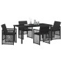 Conjunto de Comedor de Jardín 5 pcs Negro ratán sintético
