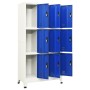 Grauer und blauer Stahlspind 90x45x180 cm von vidaXL, Schließfächer und Lagerschränke - Ref: Foro24-339810, Preis: 336,19 €, ...