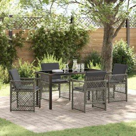 Conjunto de Comedor de Jardín 5 pcs Gris ratán sintético Conjunto de Comedor de Jardín 5 pcs Gris ratán sintético