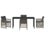 Conjunto de Comedor de Jardín 5 pcs Gris ratán sintético