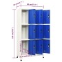Gray and blue steel locker 90x45x180 cm by vidaXL, Lockers and storage cabinets - Ref: Foro24-339810, Price: 325,02 €, Discou...