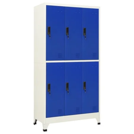 Grauer und blauer Stahlspind 90x45x180 cm von vidaXL, Schließfächer und Lagerschränke - Ref: Foro24-339802, Preis: 361,72 €, ...