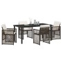 Conjunto de Comedor de Jardín 5 pcs Marrón ratán sintético