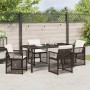 Conjunto de Comedor de Jardín 5 pcs Marrón ratán sintético