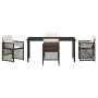 Conjunto de Comedor de Jardín 5 pcs Marrón ratán sintético