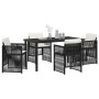 Conjunto de Comedor de Jardín 5 pcs Negro Poliratán