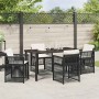 Conjunto de Comedor de Jardín 5 pcs Negro Poliratán