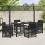 Conjunto de Comedor de Jardín 5 pcs Negro Poliratán