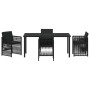 Conjunto de Comedor de Jardín 5 pcs Negro Poliratán
