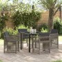 Conjunto de Comedor de Jardín 5 pcs Gris Poliratán