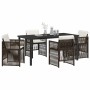 Conjunto de Comedor de Jardín 5 pcs Marrón Poliratán