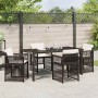 Conjunto de Comedor de Jardín 5 pcs Marrón Poliratán