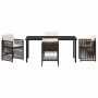 Conjunto de Comedor de Jardín 5 pcs Marrón Poliratán