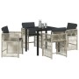 Conjunto de Comedor de Jardín 5 pcs Gris claro Poliratán