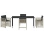 Conjunto de Comedor de Jardín 5 pcs Gris claro Poliratán