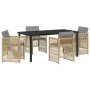 Conjunto de Comedor de Jardín 5 pcs Beige Poliratán