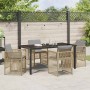 Conjunto de Comedor de Jardín 5 pcs Beige Poliratán