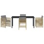 Conjunto de Comedor de Jardín 5 pcs Beige Poliratán