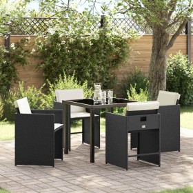 Conjunto de Comedor de Jardín 5 pcs Negro ratán sintético Conjunto de Comedor de Jardín 5 pcs Negro ratán sintético