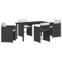Conjunto de Comedor de Jardín 5 pcs Negro ratán sintético