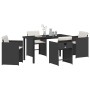 Conjunto de Comedor de Jardín 5 pcs Negro ratán sintético