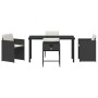 Conjunto de Comedor de Jardín 5 pcs Negro ratán sintético