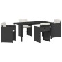 Conjunto de Comedor de Jardín 5 pcs Negro ratán sintético