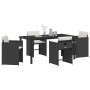 Conjunto de Comedor de Jardín 5 pcs Negro ratán sintético
