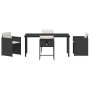 Conjunto de Comedor de Jardín 5 pcs Negro ratán sintético