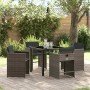 Conjunto de Comedor de Jardín 5 pcs Gris ratán sintético