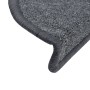 Alfombrillas de escalera 15 unidades gris oscuro 65x24x4 cm