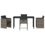 Conjunto de Comedor de Jardín 5 pcs Gris ratán sintético