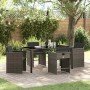 Conjunto de Comedor de Jardín 5 pcs Gris ratán sintético