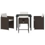 Conjunto de Comedor de Jardín 5 pcs Marrón ratán sintético