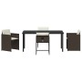 Conjunto de Comedor de Jardín 5 pcs Marrón ratán sintético