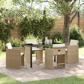 Conjunto de Comedor de Jardín 5 pcs Beige ratán sintético en Conjuntos de jardín | Comprar online en Foro24