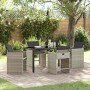 Conjunto de Comedor de Jardín 5 pcs Gris Claro ratán sintético
