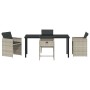 Conjunto de Comedor de Jardín 5 pcs Gris Claro ratán sintético