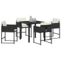Conjunto de Comedor de Jardín 5 pcs Negro ratán sintético
