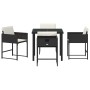 Conjunto de Comedor de Jardín 5 pcs Negro ratán sintético