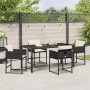 Conjunto de Comedor de Jardín 5 pcs Negro ratán sintético