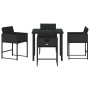 Conjunto de Comedor de Jardín 5 pcs Negro ratán sintético