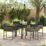 Conjunto de Comedor de Jardín 5 pcs Gris ratán sintético