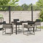 Conjunto de Comedor de Jardín 5 pcs Gris ratán sintético
