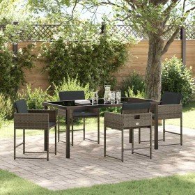 Conjunto de Comedor de Jardín 5 pcs Gris ratán sintético en Conjuntos de jardín | Comprar online en Foro24