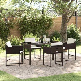 Conjunto de Comedor de Jardín 5 pcs Marrón ratán sintético en Conjuntos de jardín | Comprar online en Foro24