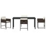 Conjunto de Comedor de Jardín 5 pcs Marrón ratán sintético